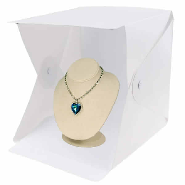 Jewellery in a lightbox