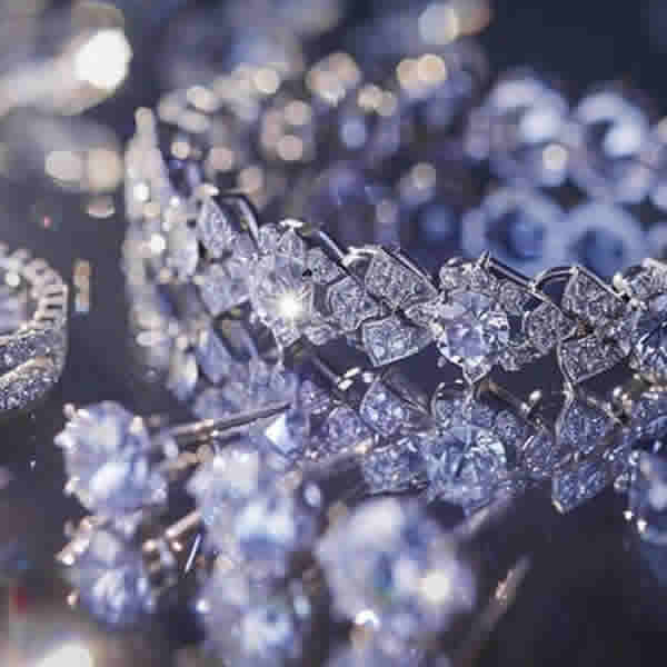 Close-up of sparkling jewellery