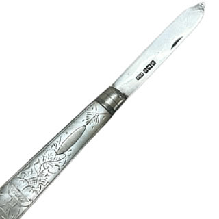 Antique Silver Mother of Pearl Pen Knife